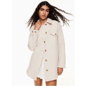 Wilfred Free The Ganna Shirt Jacket Cream Button Closure Pockets Shacket Modern